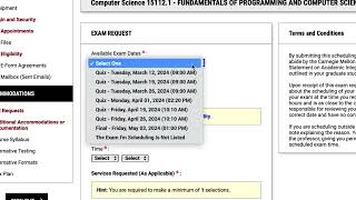 Scheduling an Exam