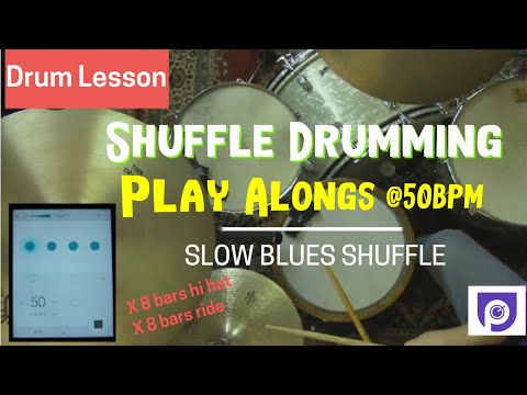 Slow Blues Shuffle drum beat #5  50 bpm