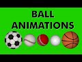 Soccer Ball Football Base Ball Basket Ball Cricket Ball Golf Ball Animation Greenscreen
