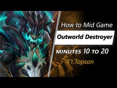 Topson mid game Outworld Destroyer | Minute 10 to 20