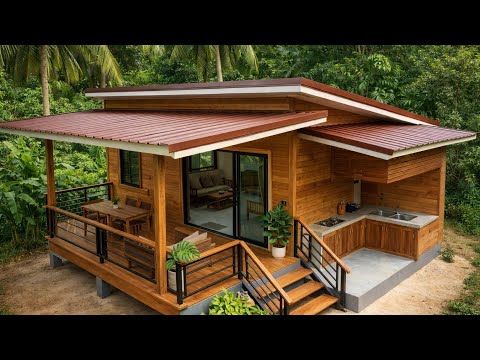 The couple built a house with a kitchen and interior that was warm in winter and cool in summer.