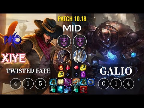 DMO xiye Twisted Fate vs Galio Mid - KR Patch 10.18
