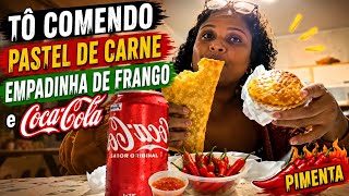 PASTEL DE CARNE E EMPADINHA DE FRANGO 😋| PIMENTA 🌶️ 🌶️ 🌶️  🌮🥧🥤