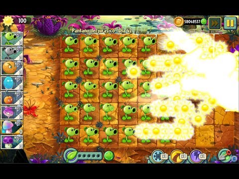 PLANTS VS ZOMBIES 2 HACK LANZAGUISANTE GIRASOL VS ZOMBISTEINS Y ZOMBOTS