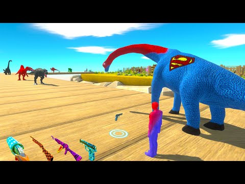 FPS AVATAR vs SUPERMAN BRACHIOSAURUS RESCUE MISSION - Animal Revolt Battle Simulator