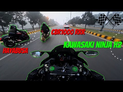 KAWASAKI H2 VS CBR1000RRR | DRAG RACE | OTHER SUPERBIKES | PURE SOUND