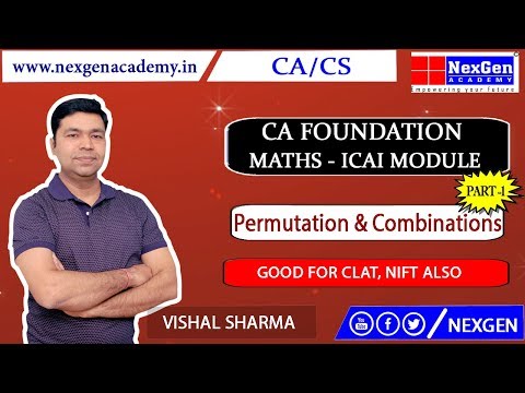 Fundamental Principle of Counting || Permutation & Combinations II CA Foundation Maths