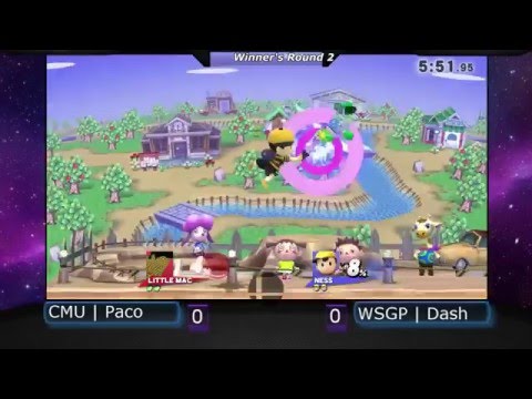CMU Smash 4 Weekly #3 - CMU | Paco (Ness) vs. WSGP | Dash (Little Mac, Mario)