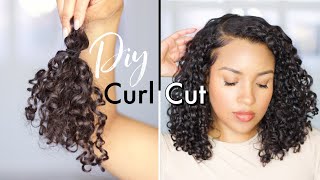 How to Cut Curly Hair Short At-Home + Layer Curly Hair for Volume | DIY Curly Hair Cut