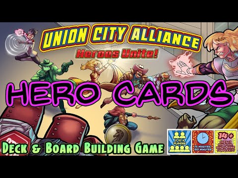 Anatomy of a Hero Card Tutorial for Union City Alliance Heroes Unite Coop/Solo Superhero Board Game