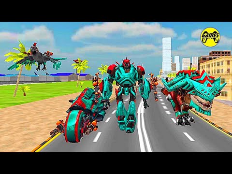 Multi Robot Transform Game 2021: Dinosaur Robot Bike Transform - (Grey Robot) - Android Gameplay