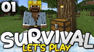 A FANTASTIC START! - Survival Let's Play Ep. 01 - Minecraft Bedrock (PE W10 XB1)