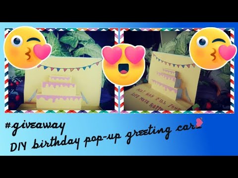 Origami pop up card for birthday🎊/no glue/giveaway//Ipshita Bansal ♥️//