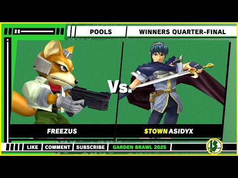 Garden Brawl 2025 - Winners Quarter-Final - Freezus (Fox) VS Asidyx (Marth) - Melee Singles