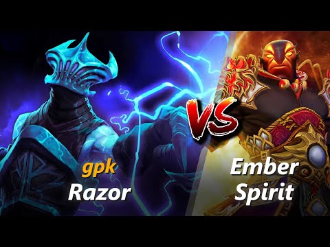 How to Razor mid vs Ember Spirit (feat. gpk) | First 10 minutes