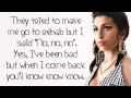 Amy Winehouse - Rehab - Lyrics On Screen (HD.