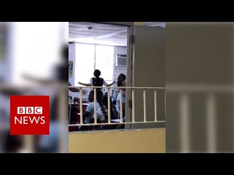 Puerto Rico school's joy as electricity restored after 112 days - BBC News