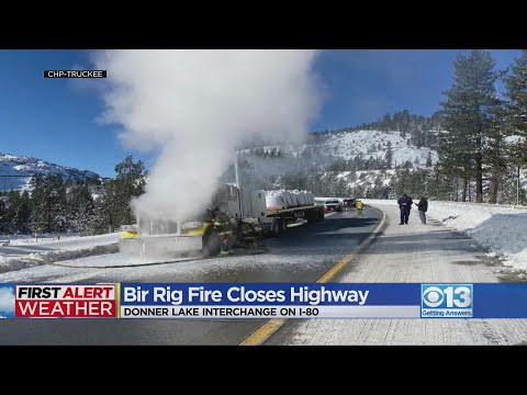 Big rig fire causes traffic to be held at Donner Lake Interchange