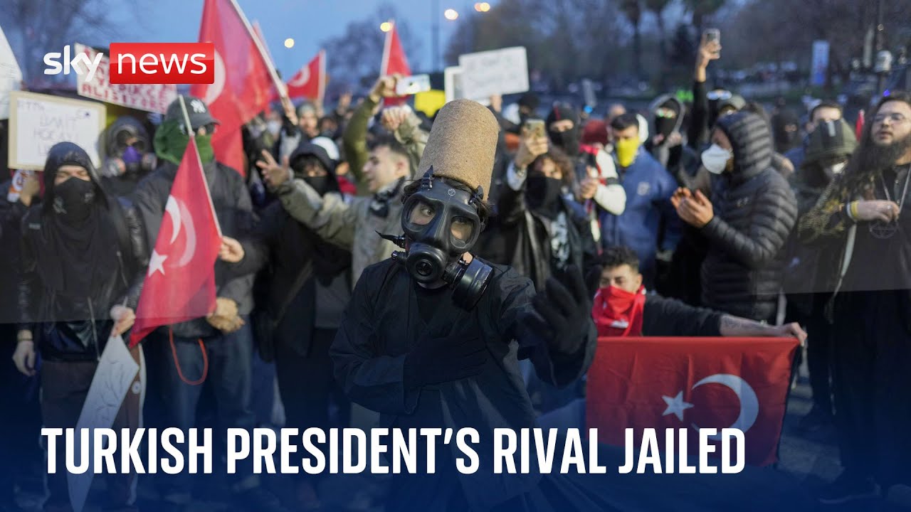 Turkish President Erdogan's main rival jailed pending trial as protests intensify