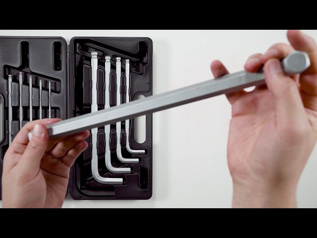Video teaser for KS TOOLS 151.2150 Kugelkopf-Innensechskant-Winkelstiftschlüssel-Satz XL 10-tlg (Unboxing)