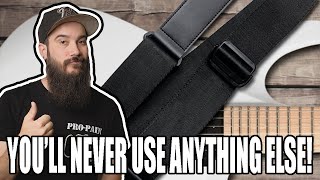 Video thumbnail for Vegan Friendly Richter Leather Guitar Straps! installation and Review by Mad Man Music