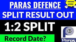 Split Result Announce,paras defence share latest news,paras defence share,Split Record Result