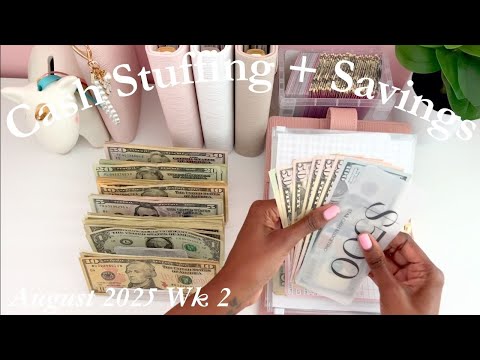 $664 | Cash Envelope Stuffing + Savings | August 2025 | Single Mom