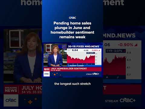 Pending home sales plunge in June and homebuilder sentiment remains weak