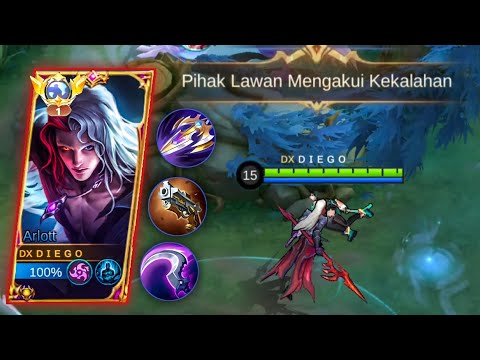 SOLO RANKED ARLOTT BEST BUILD 2023| ONE HIT KILSS - MLBB