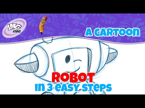 How to draw a cute cartoon robot in 3 easy steps