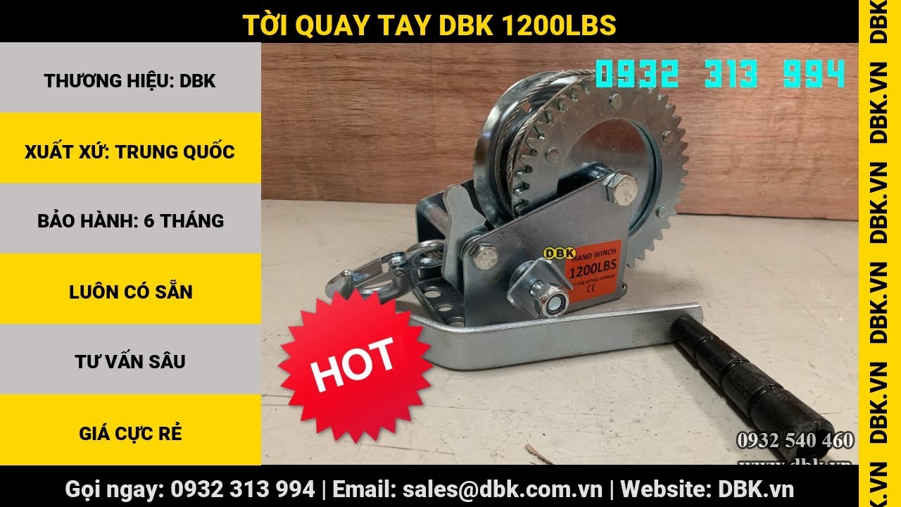Video Tời quay tay DBK 1200LBS - Tời quay tay DBK 1200LBS