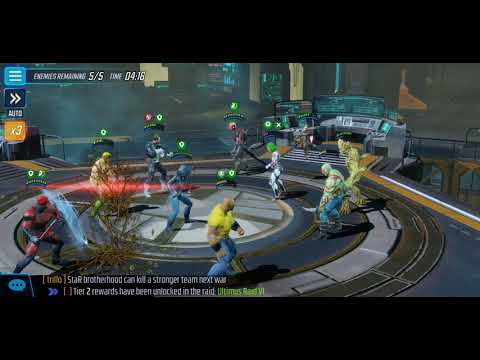 Marvel Strike Force (MSF) Alliance War 203k Defenders defense down vs 220k Guardians (GOTG) boost