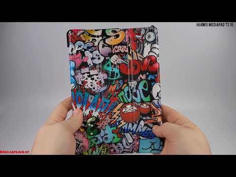 Leather flip graffiti Huawei Mediapad T3 10 dėklas-case-чехол