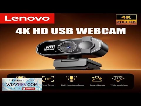Lenovo Q27 4K Webcam 2K Autofocus Streaming Web Cam 1080P Full HD