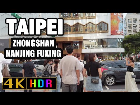 Taipei caminha de Zhongshan para Nanjing Fuxing 26 de agosto Taiwan 2022 - [4K]