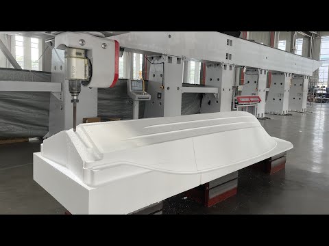 Large 5 Axis CNC Machine For Boat plug marine hull yacht mould milling fiberglass trimming #5axiscnc
