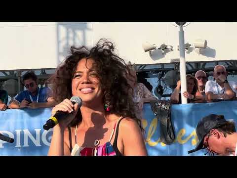 Jade MacRae with Joe Bonamassa and Jimmy Vivino on KTBAS Med II, Aug 2022