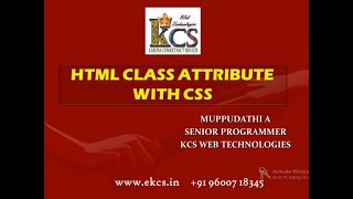 SESSION 10 - (Tamil) - HTML CLASS ATTRIBUTE WITH CSS