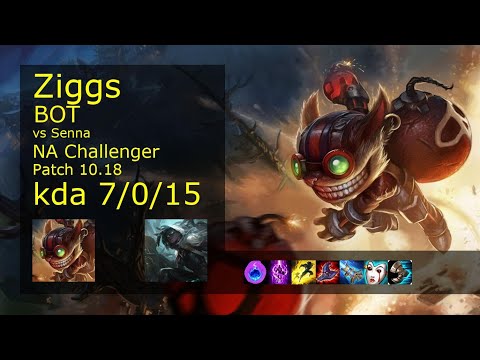 Ziggs Bot & Pantheon vs Senna & Thresh - NA Challenger 7/0/15 Patch 10.18 Gameplay