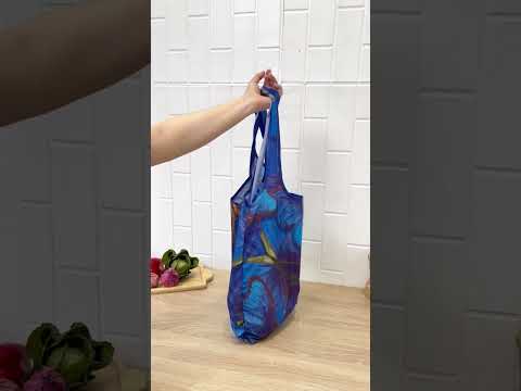 Gambar Passport Tas Belanja Lipat Vivid Flower - Biru