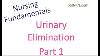 Urinary Elimination Pt  1 - Fundamentals of Nursing (Giddens Ch. 17/Davis Ch. 28)