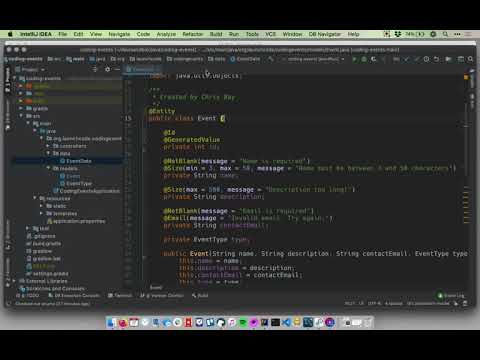 Java Coding Events 4 2 Creating A Persistent Model