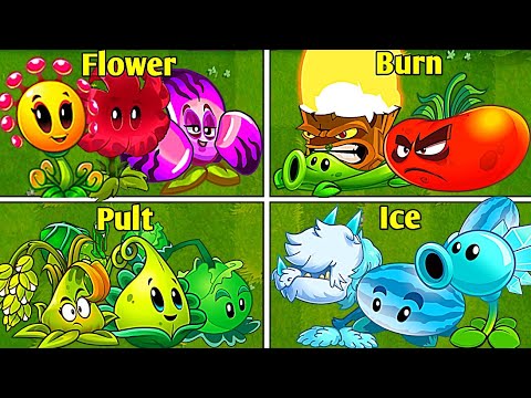 Random 4 Team Plants Battles - Who Will Win? - PvZ2 Team Plants vs Team Plants