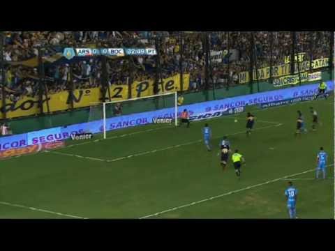 Penal atajado por Campestrini. Arsenal 0 - Boca 0. Torneo Inicial 2012. Fecha 18. Fútbol Para Todos
