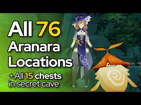 All 76 Aranara Locations + Secret Cave (15 chests)