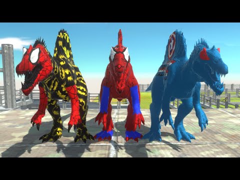 SpiderBatman Spinosaurus Spiderman Spinosaurus Captain America Spinosaurus Death Run - ARBS