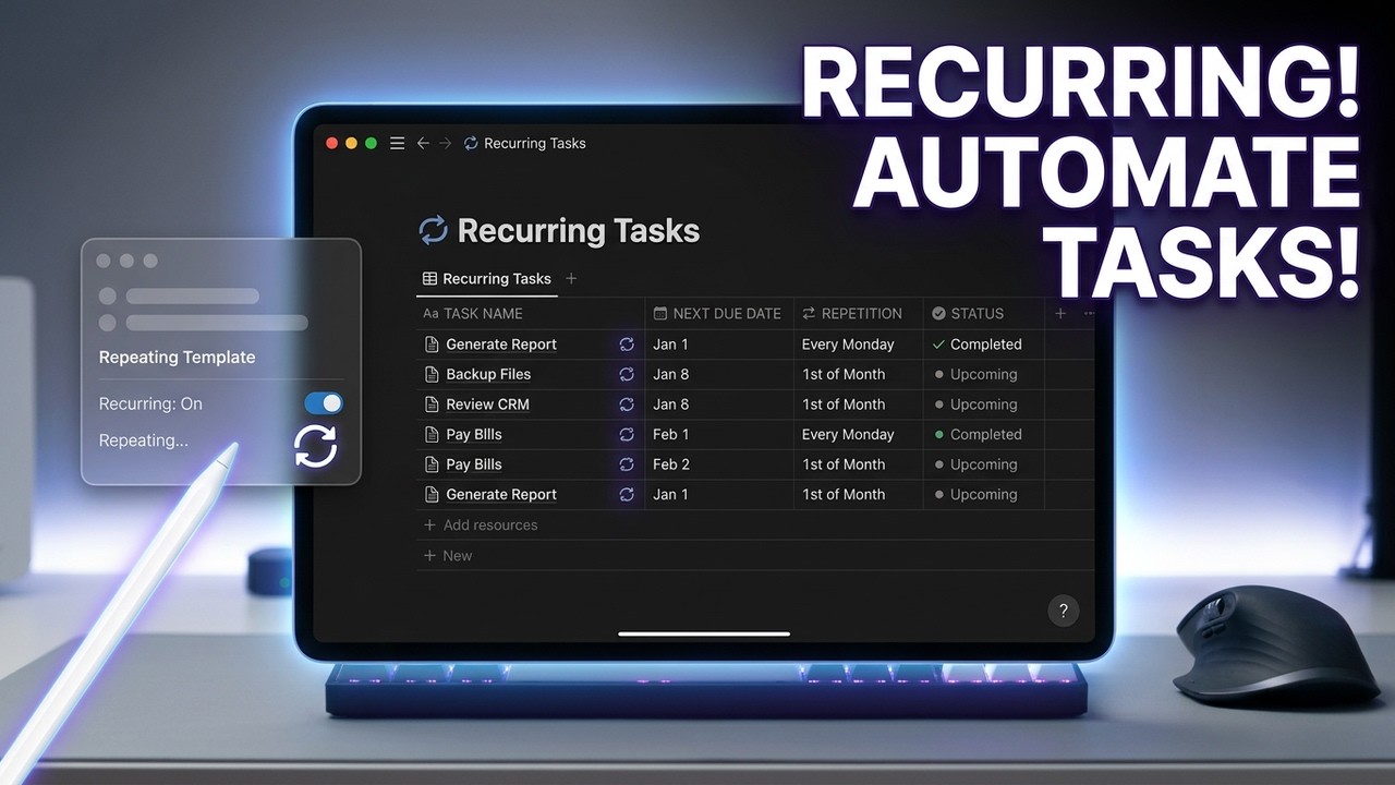 How To Create a Recurring Task Database in Notion (Quick and Easy)