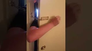 Girl Unlocks a Chain Door from the Outside || ViralHog