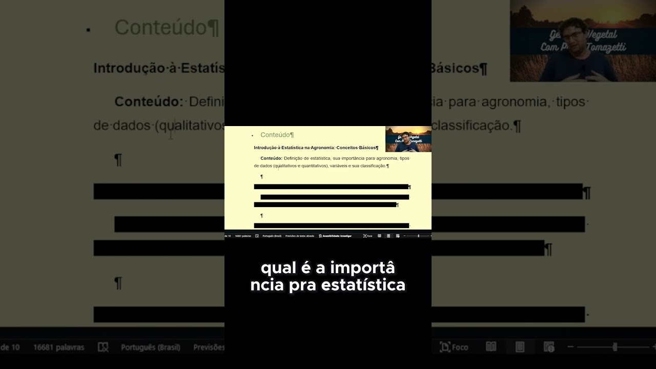 Introdução à estatística na agronomia!