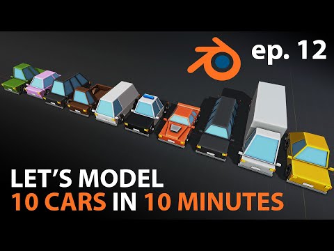 Let's Make 10 CARS in 10 MINUTES in Blender 2.82 - ep. 12